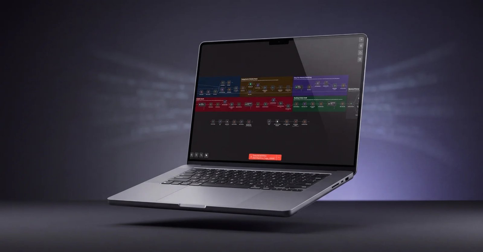 Een laptop met het systeem voor nieuwe klanten op het scherm