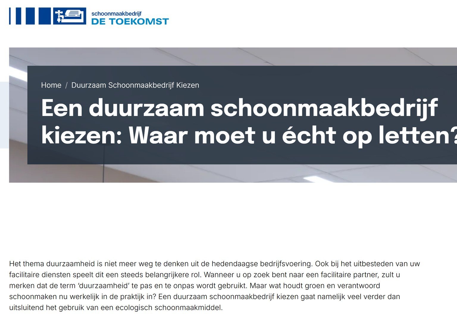 Een artikel op de site van De Toekomst