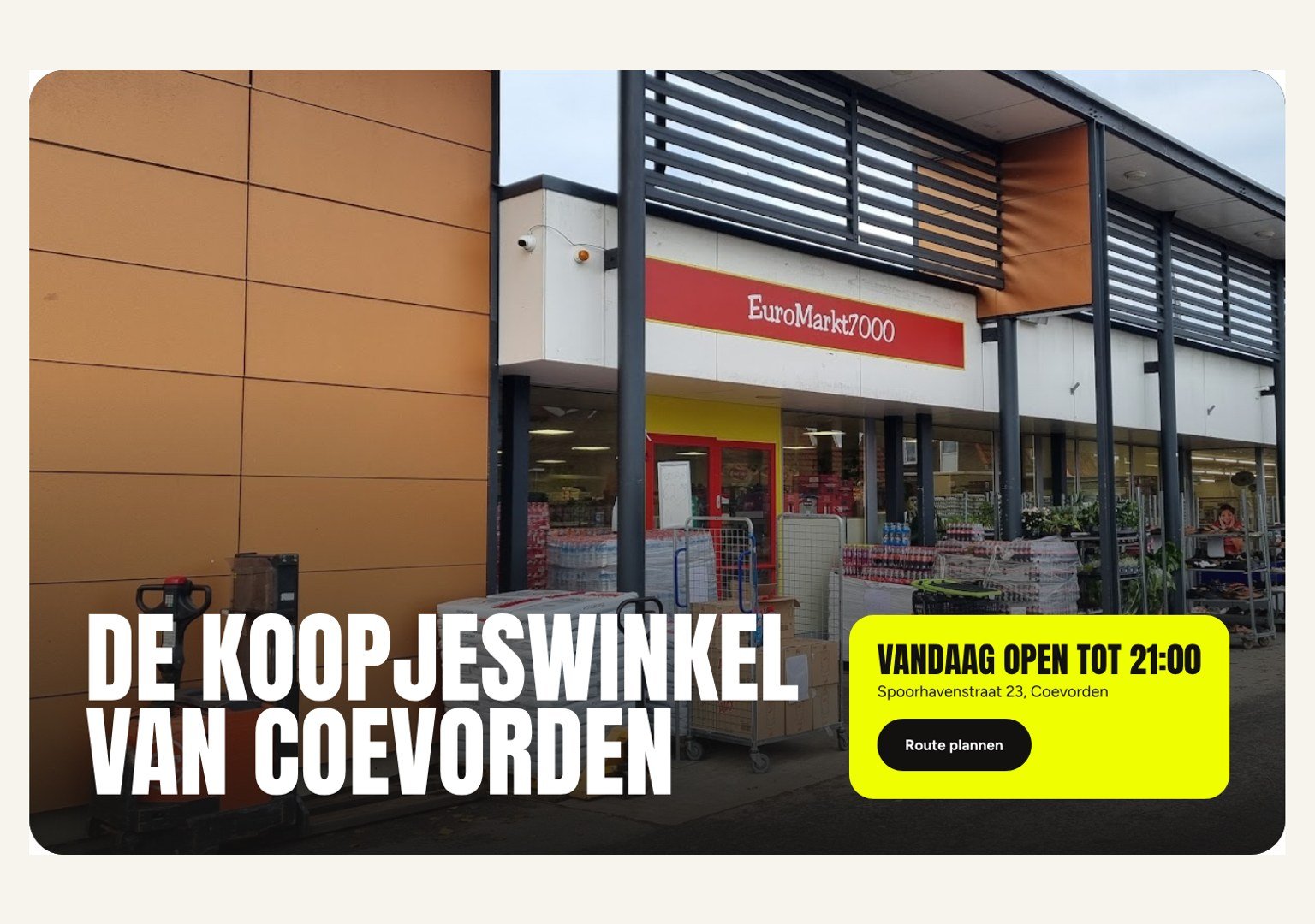 Voorstel E voor de bovenkant: de gevel van de winkel