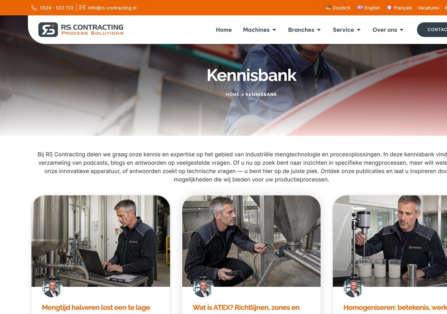 De kennisbank op de site van RS Contracting