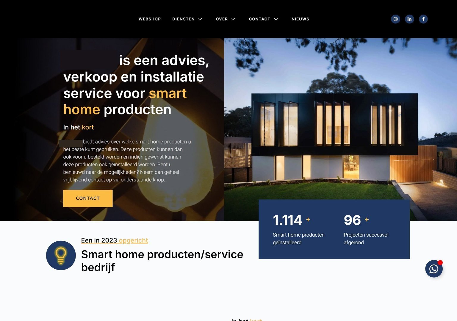 De homepage van hun site