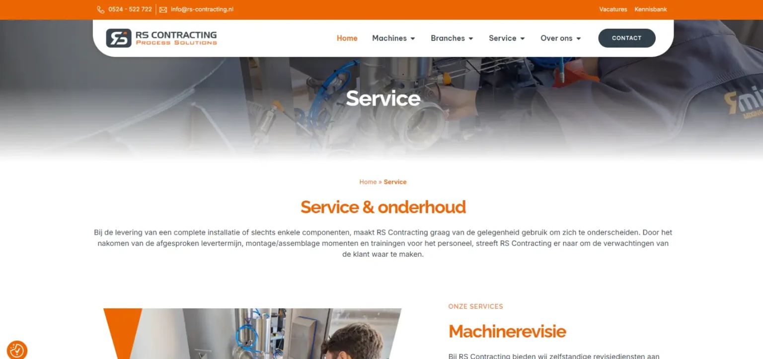 Service pagina RS Contracting