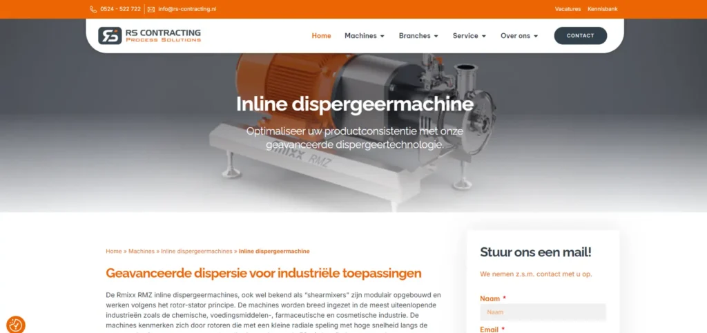 inline dispergeermachine pagina RS Contracting