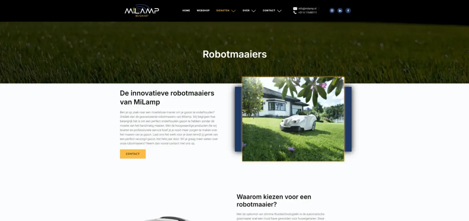 Milamp robotmaaiers pagina