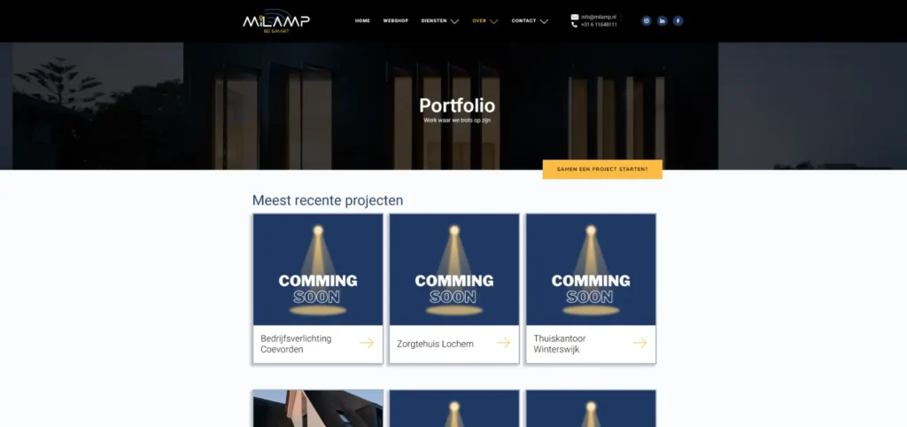 MiLamp portfolio pagina