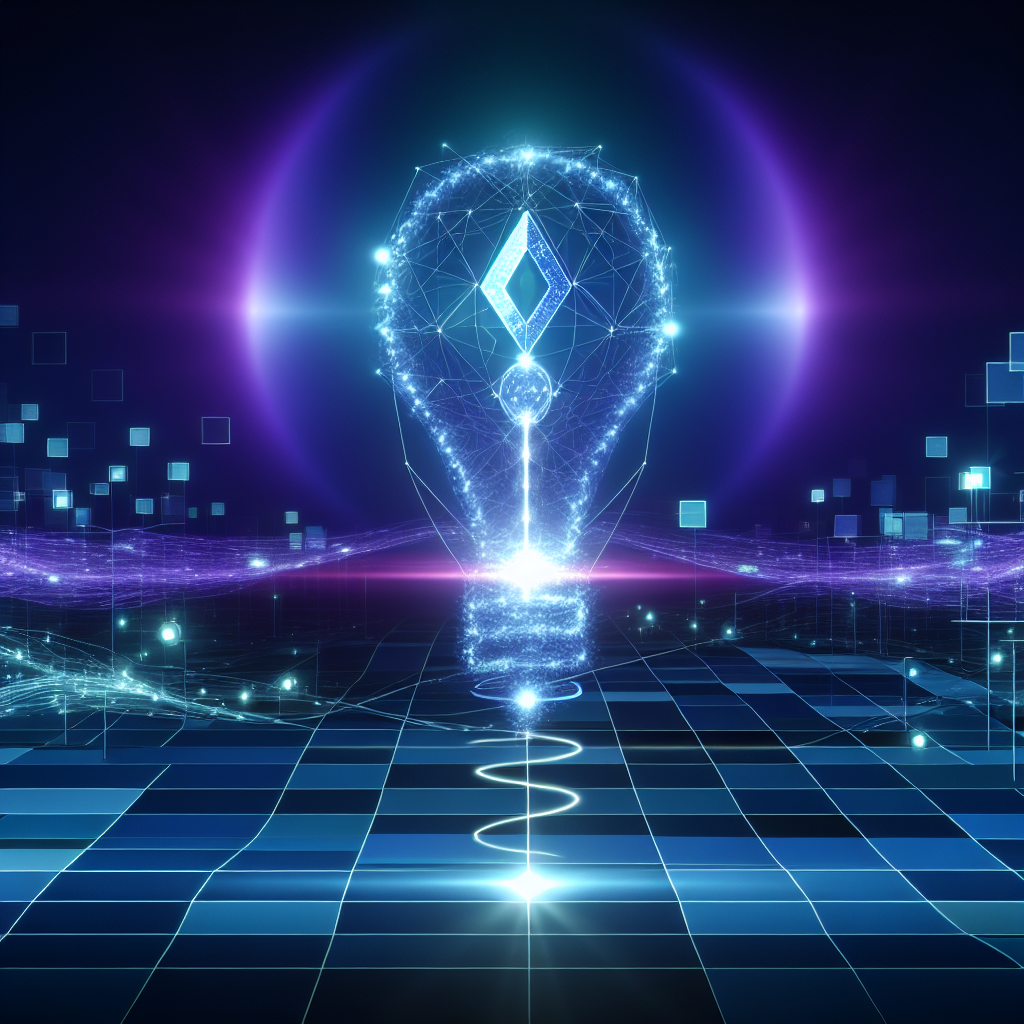A glowing network of interconnected lines forms an abstract brand emblem, symbolizing strategic PR for B2B companies with expanding visibility.